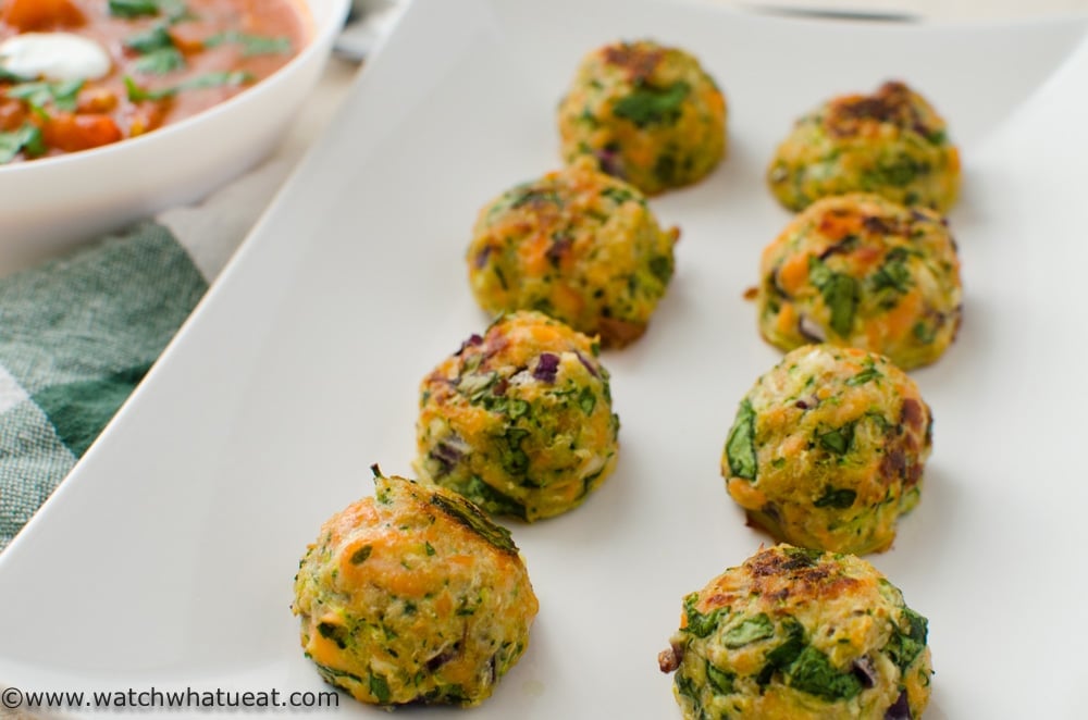 baked salmon meatballs with tomato sauce