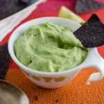 Delicious, creamy and easy avocado dip that only take 5 mins. to prepare. Give a tasty twist to any chips or appetizer dish with this avocado dip.