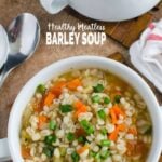 Healthy Barley Soup in serving bowl