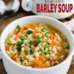 Healthy Barley Soup in serving bowl