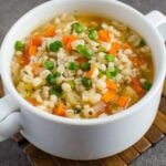 Healthy Barley Soup in serving bowl