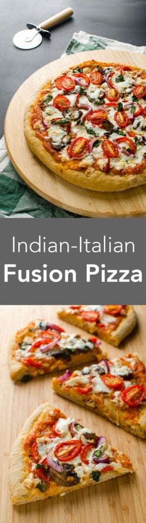 healthy pizza recipe: indian-italian fusion