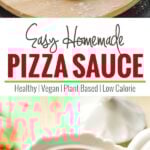 Easy homemade pizza sauce -- full of fresh flavors and taste. You will never want to go for the store brought one. | watchwhatueat.com