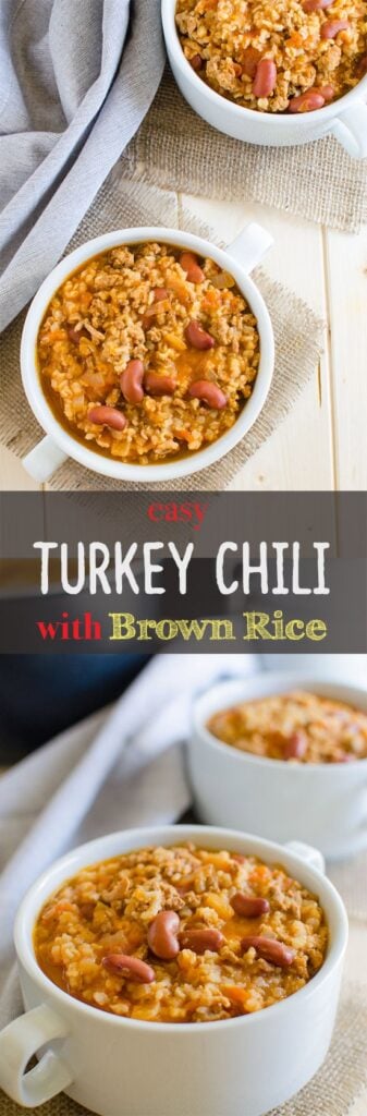 easy turkey chili with brown rice