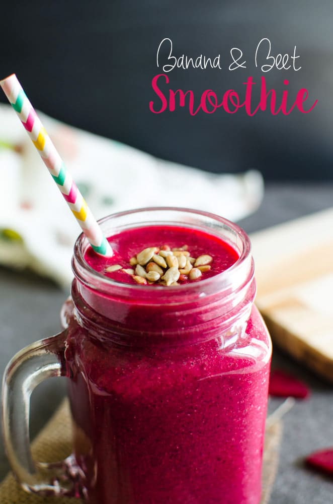 5-min nutritious and power breakfast beet banana smoothie for any mornings.