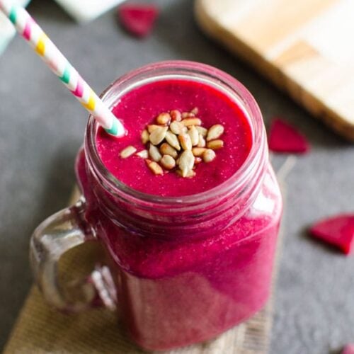 Try this 5-min vibrant pink beet banana smoothie to fall in love with raw beets.