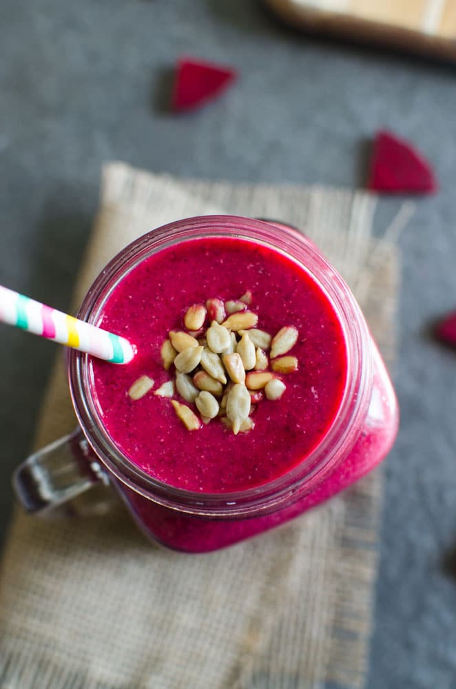 Try this 5-min vibrant pink beet banana smoothie to fall in love with raw beets.