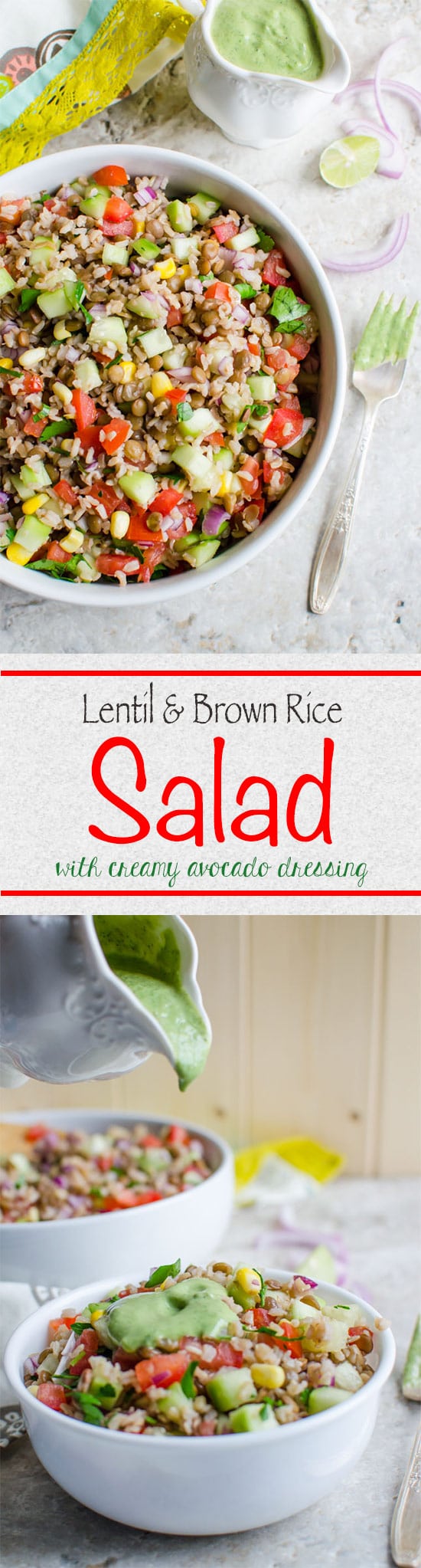 This healthy brown rice salad is really filling that will help you stay full for longer. You won't feel brown rice is boring any more.