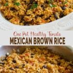 This one pot Mexican brown rice with tomatoes is an easy, healthy and vegetarian option for any weeknight meals. | #watchwhatueat #healthyrecipe #brownrice #Mexican #onepot