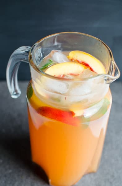 Enjoy homemade lemonade with this peach lemonade recipe.