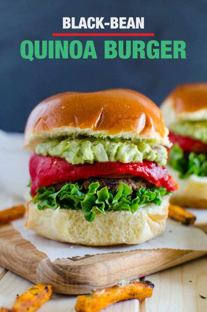 Black bean quinoa burger that are loaded with healthy plant proteins, dietary fibers and nutrition from fresh veggies