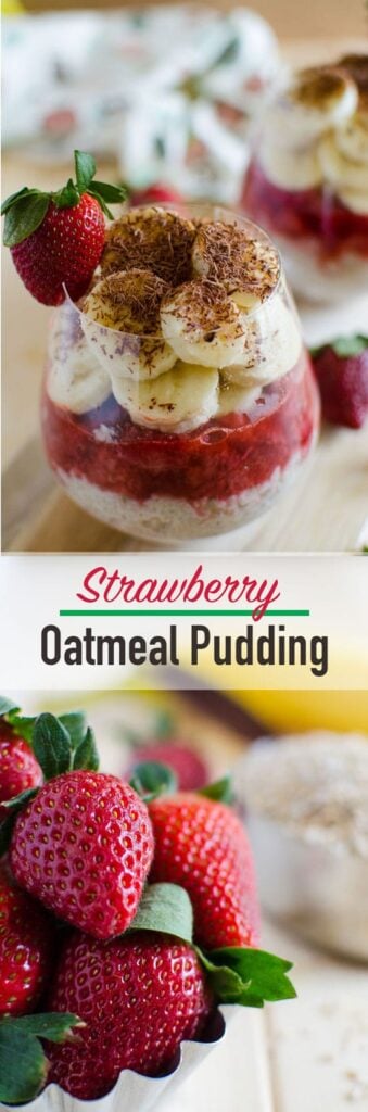 steel-cut oatmeal pudding with strawberries