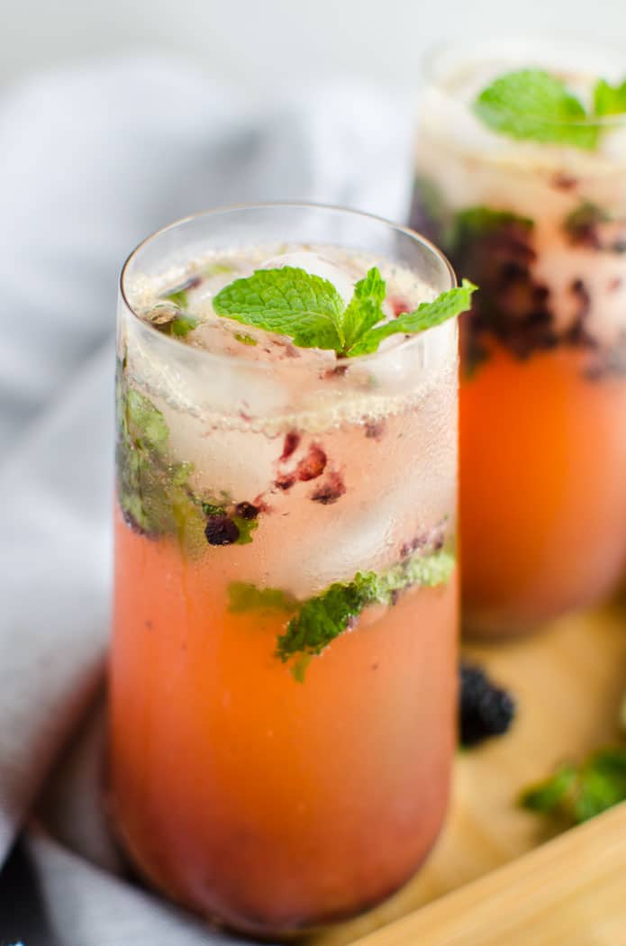This naturally sweetened, non alcoholic, low calorie refreshing blackberry mojito is perfect to enjoy summer