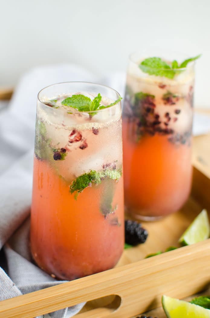 This blackberry mojito is an another great way to eat blackberries. It is a non alcoholic, healthy & naturally sweetened drink that is prepared using fresh blackberries and orange juice.