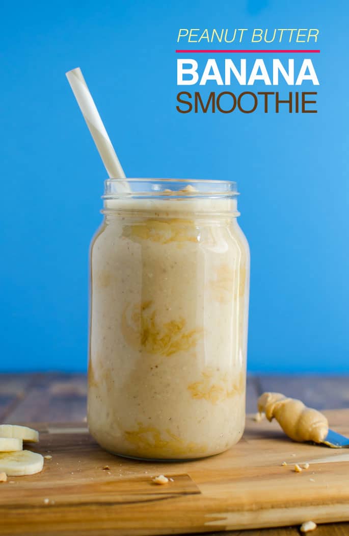 Peanut butter banana smoothie - super quick and healthy breakfast option. Needs only 5 min. and 5 ingredients