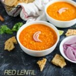 Indian styled red lentil curry. Vegan, gluten free & healthy dish