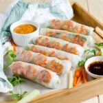 Vietnamese healthy spring rolls with creamy peanut butter sauce are a perfect treat to yourself at home. 30 min flavorful & healthy rolls for lunch or dinner