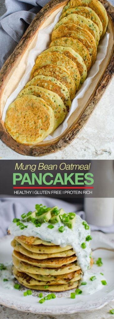 mung bean oatmeal protein pancakes
