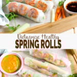 Vietnamese healthy spring rolls with creamy peanut butter sauce are a perfect treat to yourself at home. 30 min flavorful, healthy rolls for lunch or dinner.| #watchwhatueat #Vietnamese #springrolls #healthyrecipes