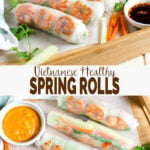 Vietnamese healthy spring rolls with creamy peanut butter sauce are a perfect treat to yourself at home. 30 min flavorful, healthy rolls for lunch or dinner.| #watchwhatueat #Vietnamese #springrolls #healthyrecipes