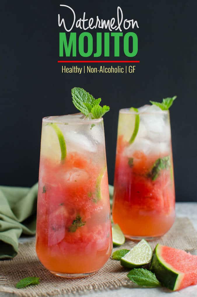 Watermelon Mint Mojito - Refreshing, healthy and non-alcoholic drink to enjoy hot days. Can easily turned into alcoholic drink if you want to | watchwhatueat.com
