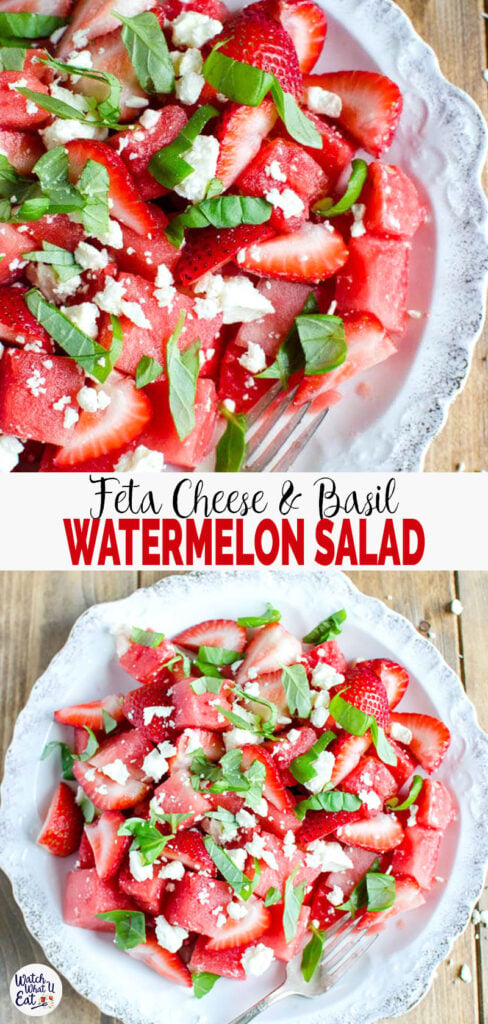 quick and easy watermelon feta and basil salad