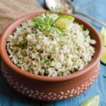 Once you try this cilantro lime brown rice recipe, I am sure you will start loving brown rice. It is also vegan and gluten free. | watchwhatueat.com