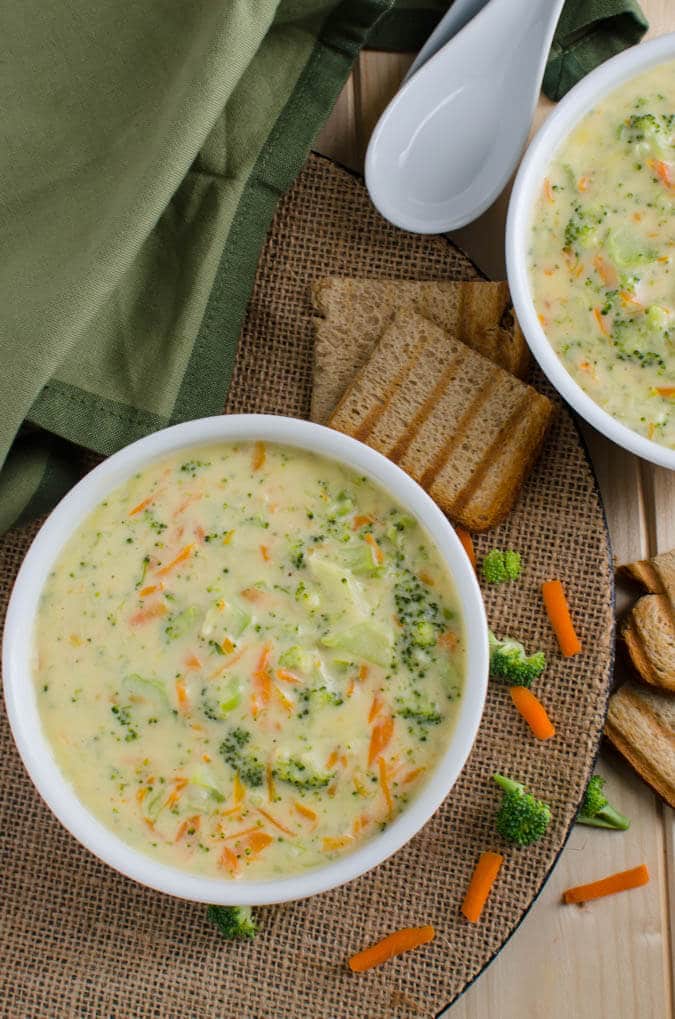 Healthy broccoli soup - prepared using all healthy & clean ingredients. It is also vegan, plant based and a low calorie soup. | watchehatueat.com