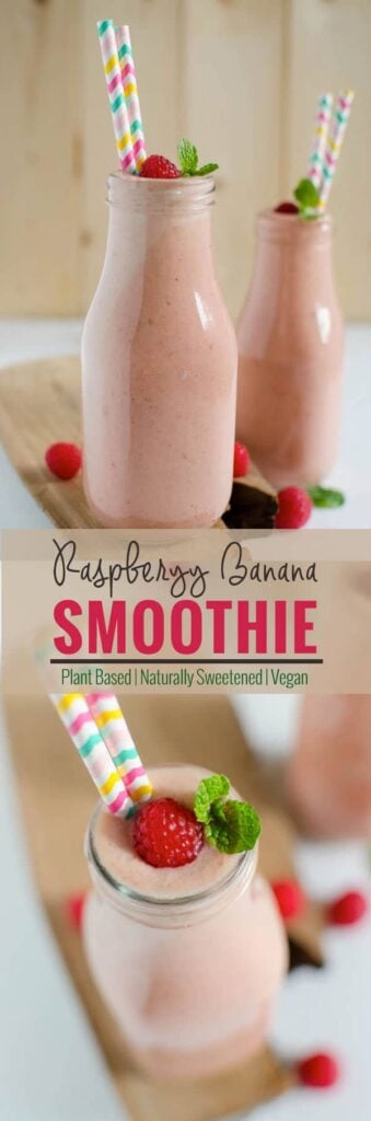 super easy tasty raspberry banana smoothie