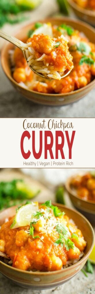 protein rich easy coconut chickpea curry | vegan, gluten free