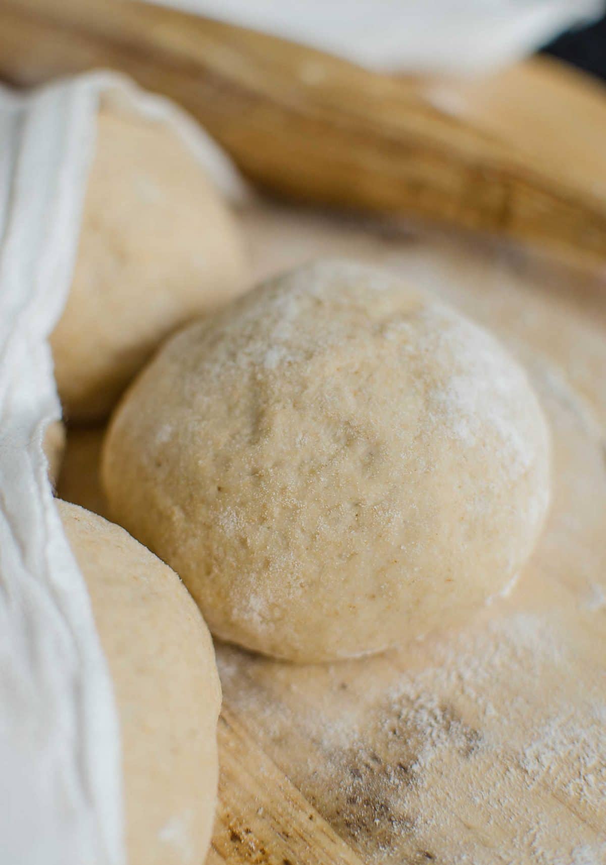 whole wheat dough rolled into small dough balls