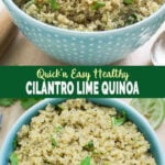 Healthy Cilantro Lime Quinoa Recipe - quick and easy healthy side dish to pair with many Mexican dishes. Perfect alternative to cilantro lime rice. | #watchwhatueat #quinoa #healthysides #Mexicanfood