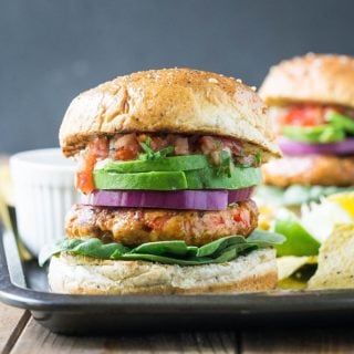 This Southwest flavored grilled chicken burger recipe is perfect for outdoor barbecue parties