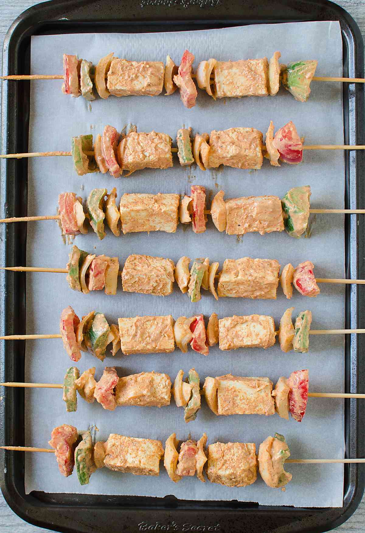 Grilled Tofu Tikka Skewers Recipe | Paneer Tikka