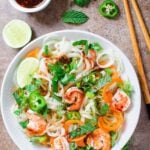 This Vietnamese Summer Roll Salad Bowl is a perfect alternative to wrapping Vietnamese summer rolls in rice paper wraps.
