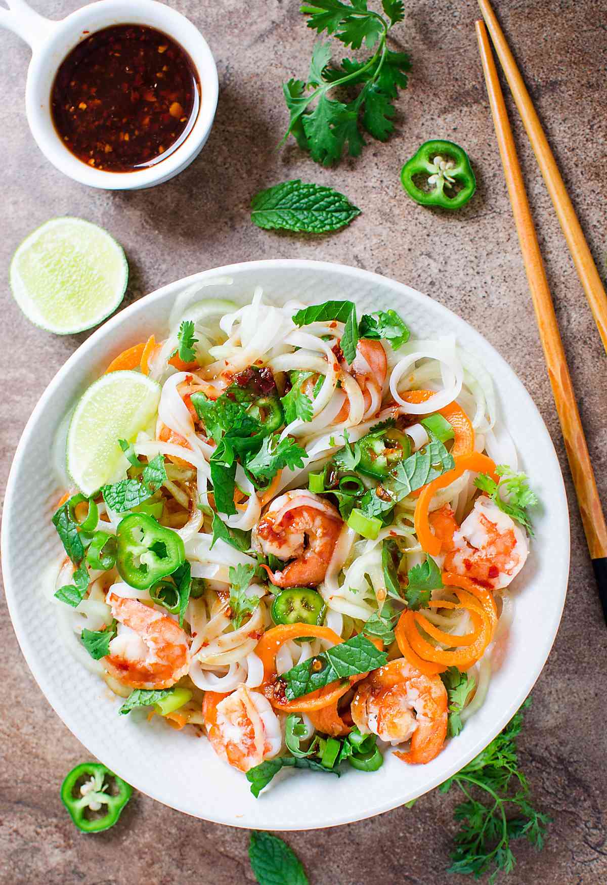 This Vietnamese Summer Roll Salad Bowl is a perfect alternative to wrapping Vietnamese summer rolls in rice paper wraps.