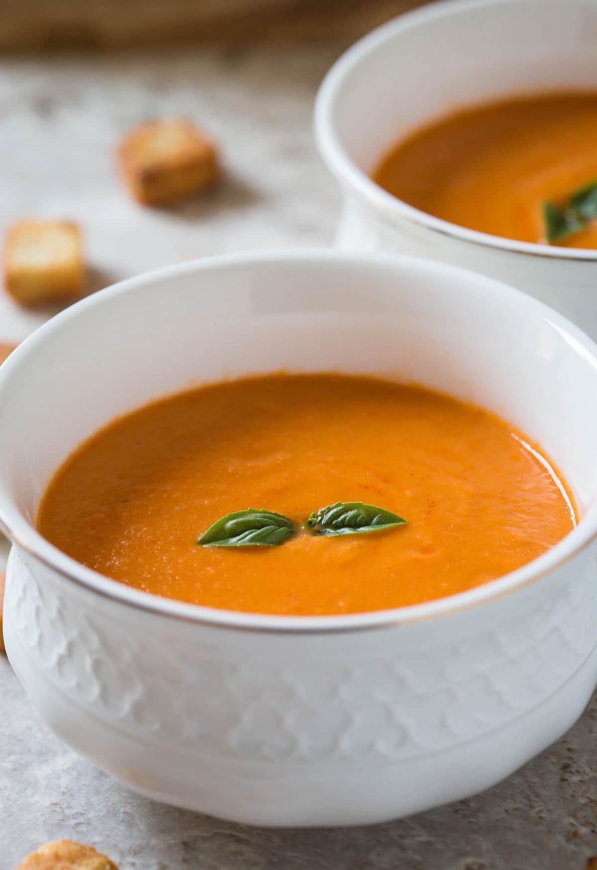 Creamy Roasted Tomato Soup - Healthy, flavorful & a comforting soup, prepared using fresh tomatoes. Perfect for light lunch or appetizer or side.