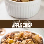 This easy and healthy apple crisp recipe is perfect for enjoying dessert guilt-free. No one will notice that it is skinny with no butter and white sugar. | #watchwhatueat #apple #applecrisp #fallrecipes #healthydessert