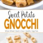 Homemade sweet potato gnocchi made using whole grain flour blend and fresh sweet potato puree. You will never want to buy gnocchi from the stores once you try this.