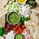 These crostini appetizers with a variety of colorful toppings are perfect for social party nights. Very easy to prepare with loads of flavors. | Holiday Crostini Platter | #crostini #partyappetizer #healthyappetizer #thanksgivingappetizer