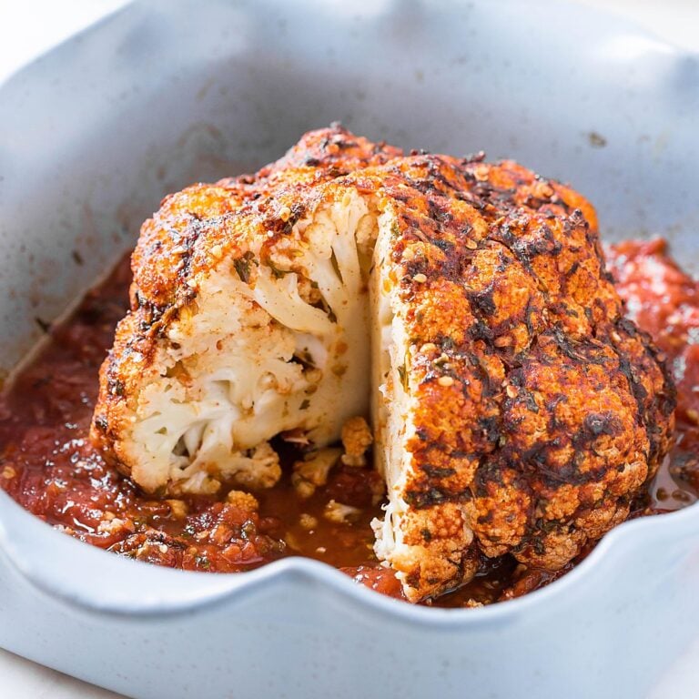 Easy Oven Roasted Whole Cauliflower - Watch What U Eat