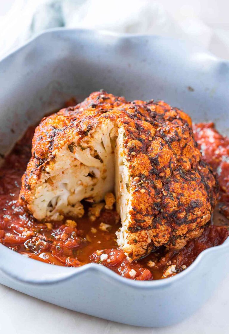 Easy Oven Roasted Whole Cauliflower - Watch What U Eat