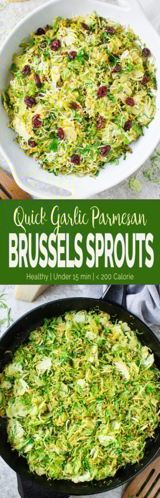 super-quick sautéed brussels sprouts with garlic & parmesan