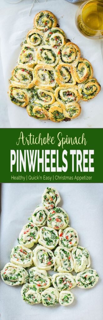 quick and easy artichoke spinach pinwheels christmas tree