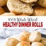 Healthy Whole Wheat Dinner Rolls - use this recipe to make easy, soft & fluffy dinner rolls at home. Add fresh garlic and herbs to give them an absolute taste. The best part is no one will ever believe that these are made from 100% whole wheat flour. | #watchwhatueat #dinnerrolls #wholewheat #wholewheatrolls #healthythanksgiving