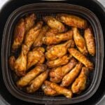 Air Fryer BBQ Chicken Wings - Fresh chicken wings cooked to perfection in Air Fryer & tossed in bbq sauce for delicious smokey flavors. Under 30 min, healthy & easy recipe for party appetizers or snacks.