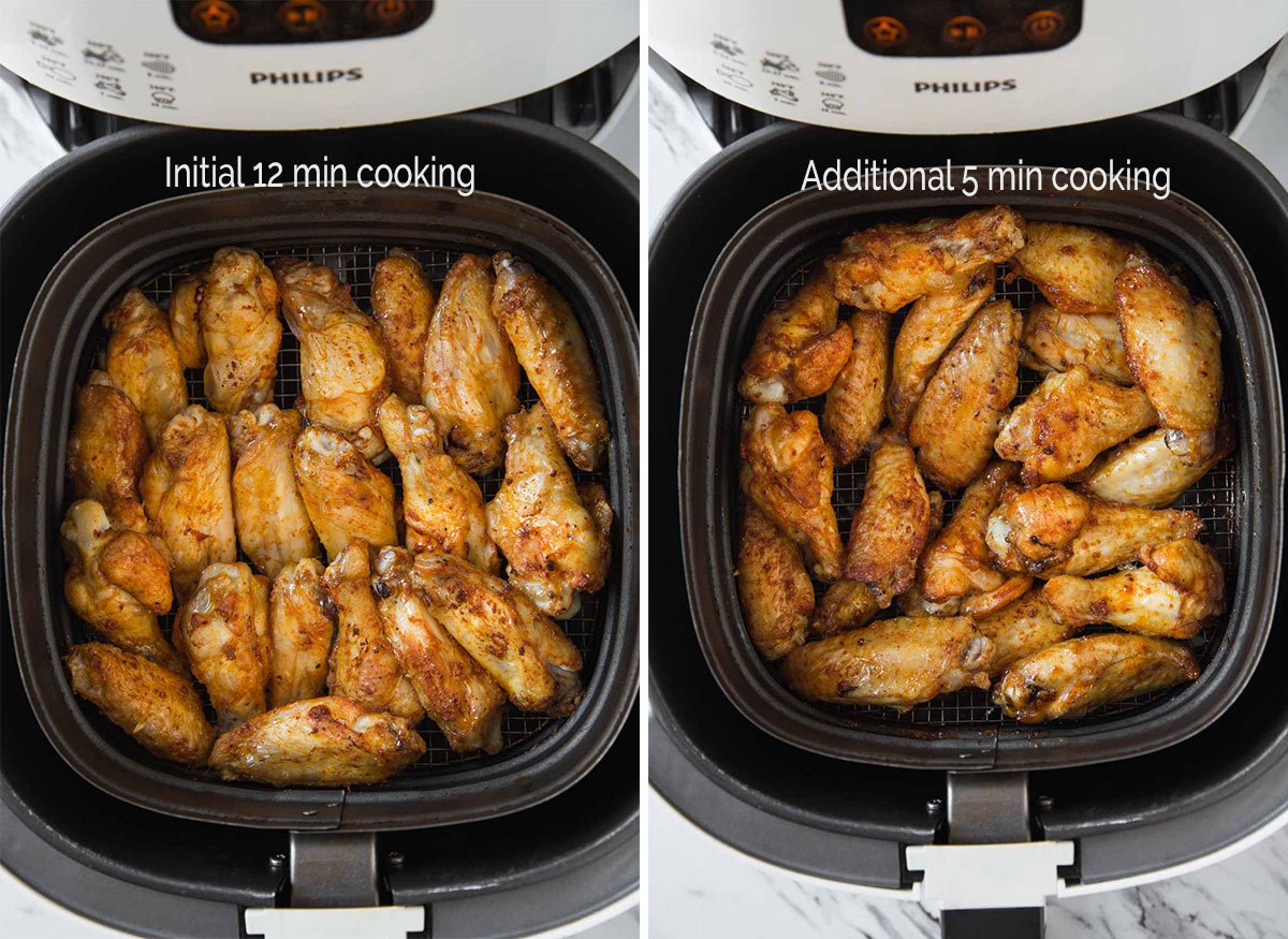 Cooking chicken wings in the Air Fryer.