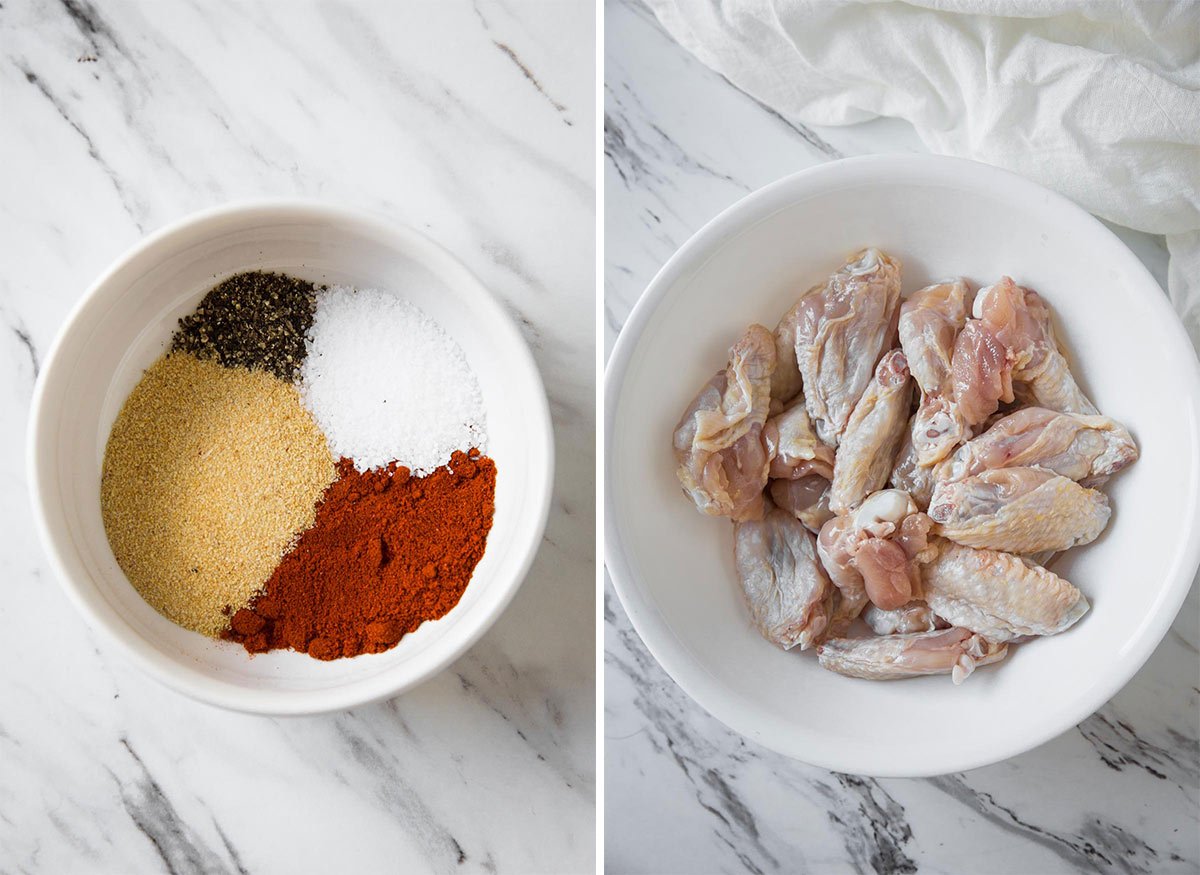 Dry spice rub for chicken wings in Air Fryer.