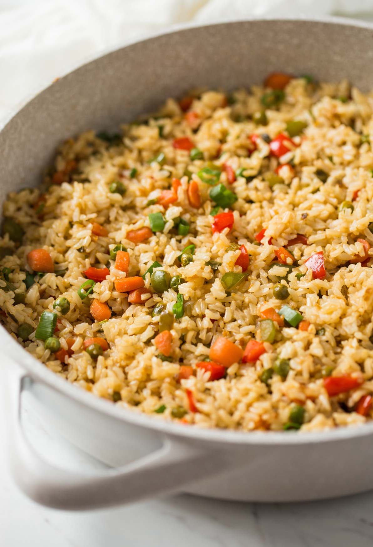 healthy fried brown rice with vegetables | asian fried rice