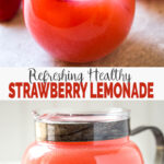 Easy Homemade Fresh Strawberry Lemonade -- healthy, refreshing and cooling drink recipe to enjoy the warm days of spring and summer. | #watchwhatuwat #lemonade #summerdrink